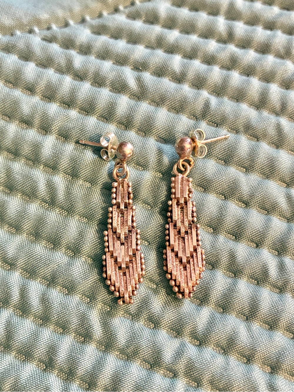 Sterling Chevron Vintage Earrings
